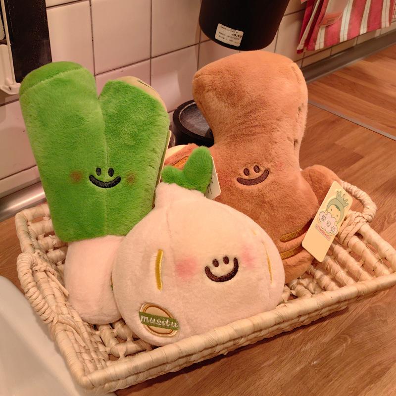 Bai Fen Bai Dolls And Toys Creative Simulation Onion Ginger Garlic Doll Vegetable Simulation Garlic Plush Toy Claw Machine Doll