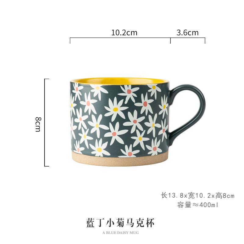Высокоценная кружка Керамическая Ручная роспись Домашняя Чашка для завтрака Ветровая Кофейная кружка Пара Кружка для воды Кофейная кружка Женская 400ML