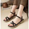 Women's Summer New Thick Sloe Block Heel Sandals Soft Sole Non Slip Open Toe Hollow Out Buckle Strap Versatile Modern Sandals