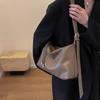 Einfarbig Pendler Große Kapazität Schulter Tasche Weibliche Leder Umhängetasche Unterarm Knödel Tasche für Frauen