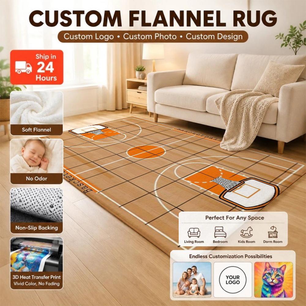 Basketball Court Rectangular Rug Allseason Carpet For Gaming Room Study Living Room Home Party Decor Christmas Gift