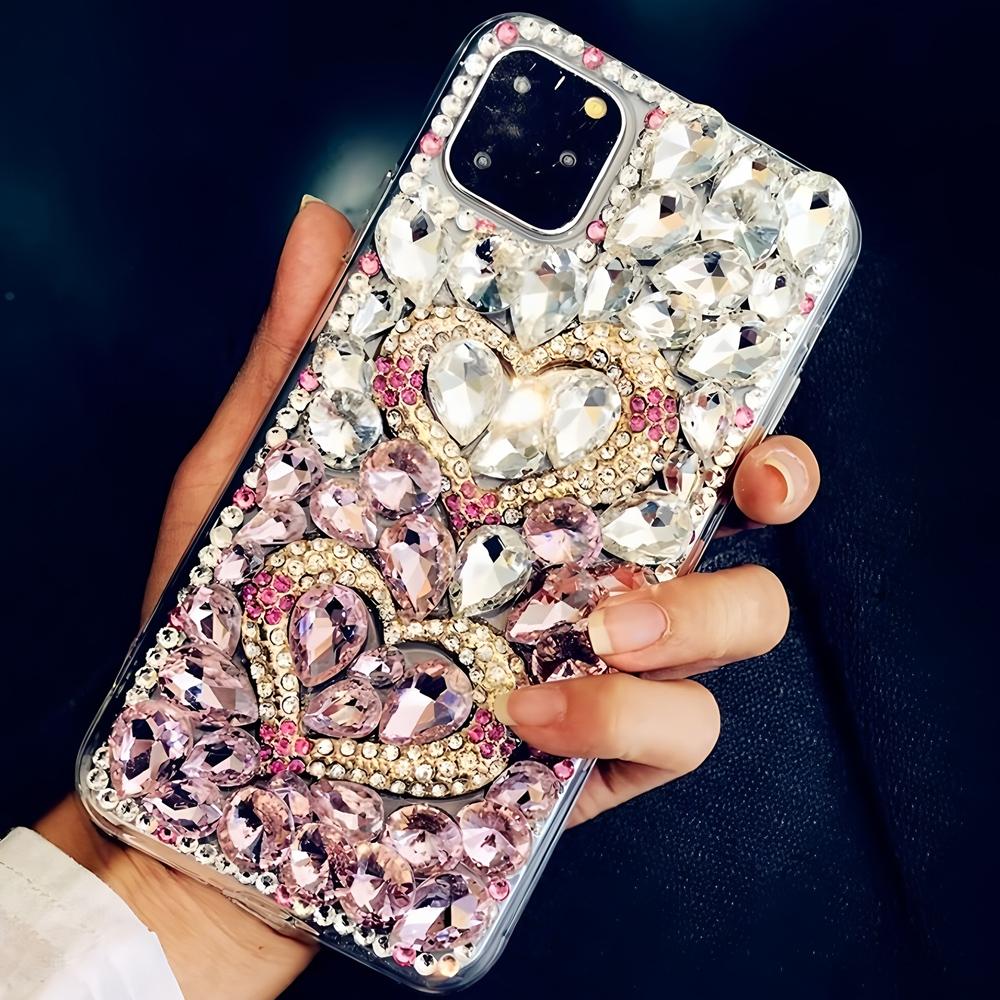 Glitter Bling Rhinestone Phone Case For OPPO Reno 16 15 Pro Max 15F 15C Crystal Diamond Heart Design Cover