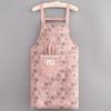 2Pcs Canvas Kitchen Cooking Apron Breathable Protective Long Sleeve Apron Back Lace Up Adjustable Suspender Work Dress