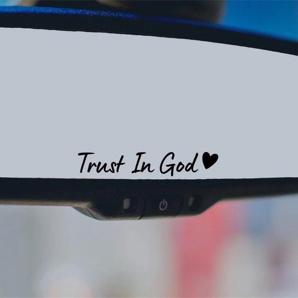 Car Stickers,Cars Decals, Trust In Gods Rearview Mirror Sticker,Trust In Gods Mirror Decals,Suitable For Most Cars, Trucks, Motorcycles, SUVs