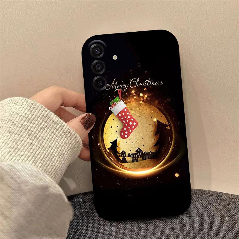 Christmas Painting Silicone Case For Samsung Galaxy S24 S22 S21 S23 S25 Ultra Plus Fe Shockproof Cover for Galaxy S25 Edge Coque