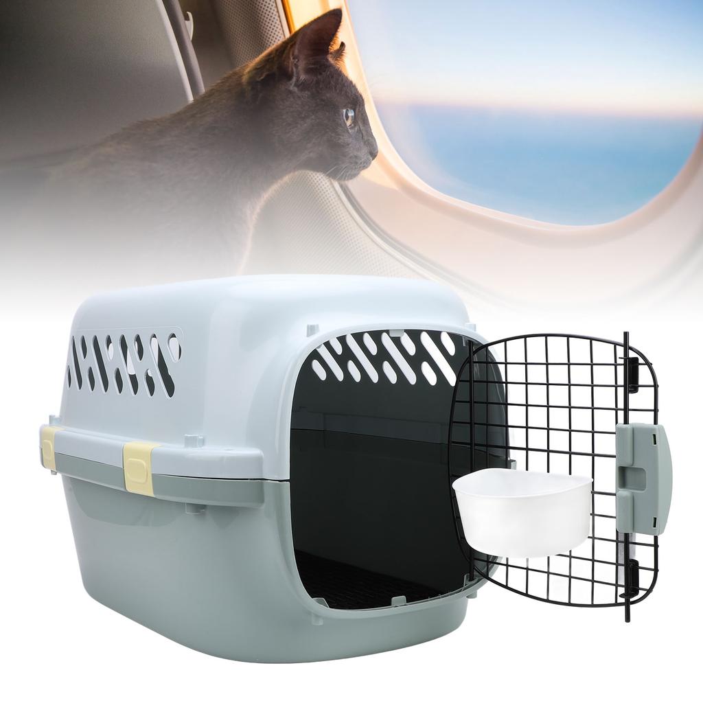 Cat Travel Carrier Large Space Lockable Door 4 Sides Ventilation Portable Hard Sided Dog Pet Carrier for Outdoor Home Car
