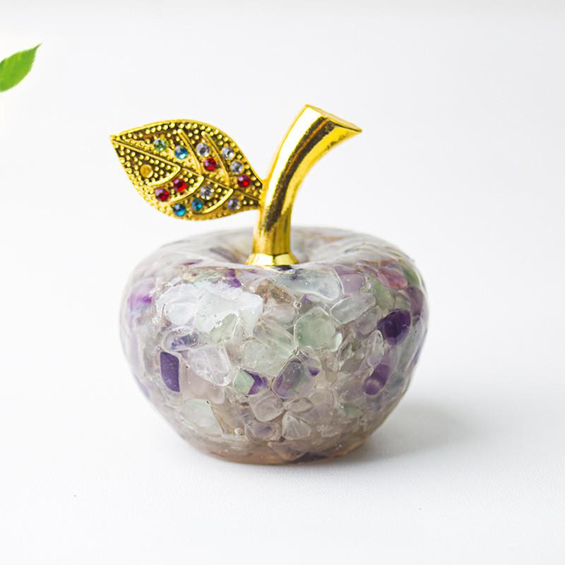 Resin Crystal Apple Figurine For Home Office Decor Gift For Teens Collectors