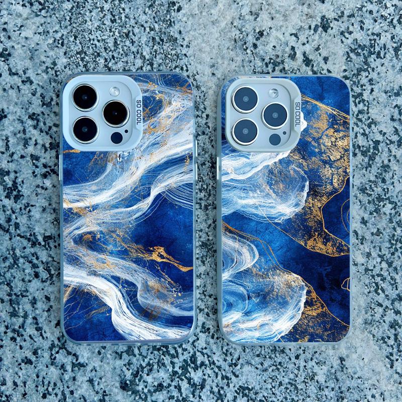 Ocean Waves Sea Water Creative Phone Case For iPhone Case 16 15 14 Pro Max Plus 13 Mini 12 11 Pro Max Shockproof Laser Covers