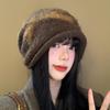 Autumn And Winter Jacquard Bow Pulling Pile Hat Women'S Warm Ear Protector Head Cold Hat Korean Version Casual Fashion Knitted Hat