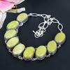 Swiss Green Opal Gemstone Handmade 925 Sterling Silver Jewelry Necklace 18" KG-1654