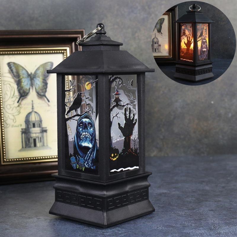 Halloween LED Electronic Pagoda Candle Light, Pumpkin Witch Skeleton Owl Decor for Home Party Desktop Mood Atmosphere, Cute Festival Gift Ornaments
