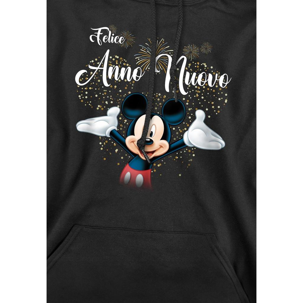 Disney Mens Italian Mickey Mouse Fireworks New Year Hoodie