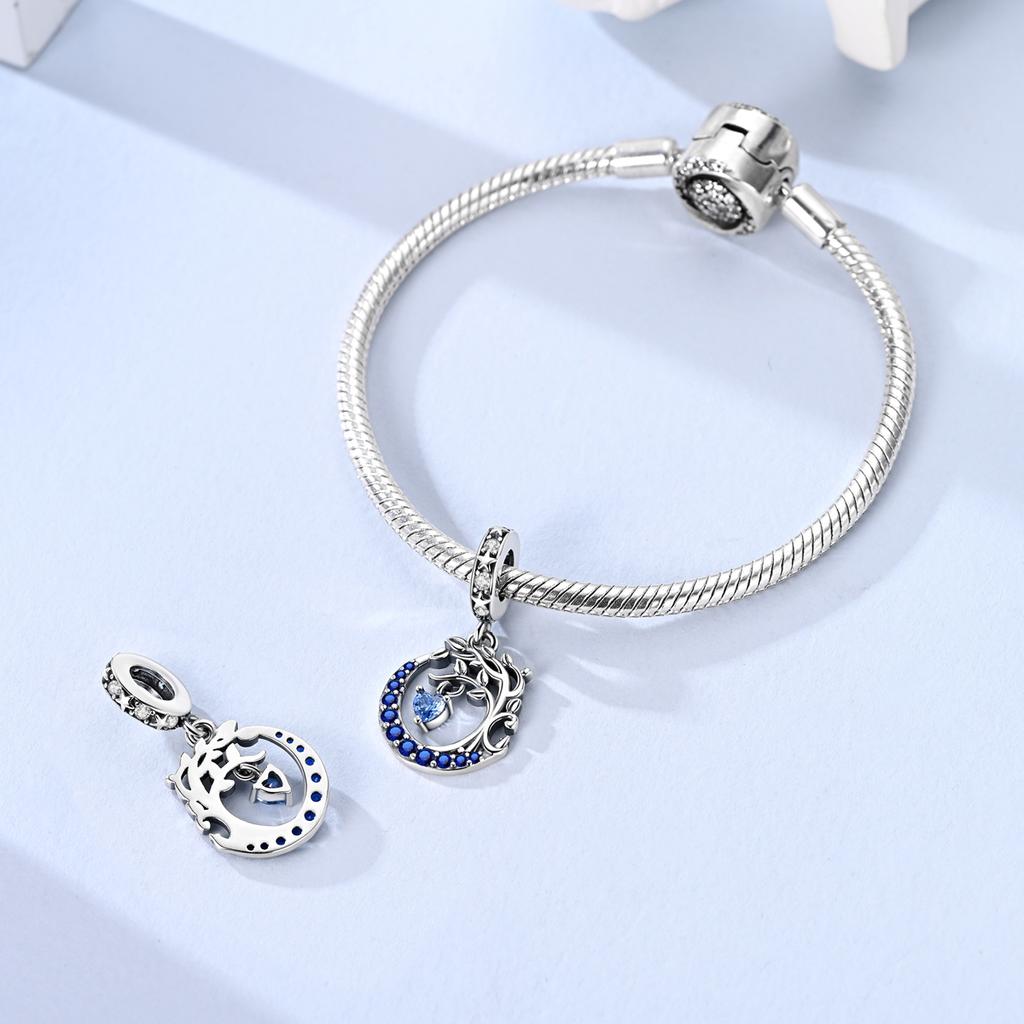 Copper Moon Tree Pendant Charms Jewellery Fit Original Bracelet Necklace For Women Diy Gift