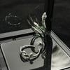 Nischendesign Grüne Schlange High-End Ring Damen Kalter Wind Französische Persönlichkeit Öffnung Dunkler Wind Mode