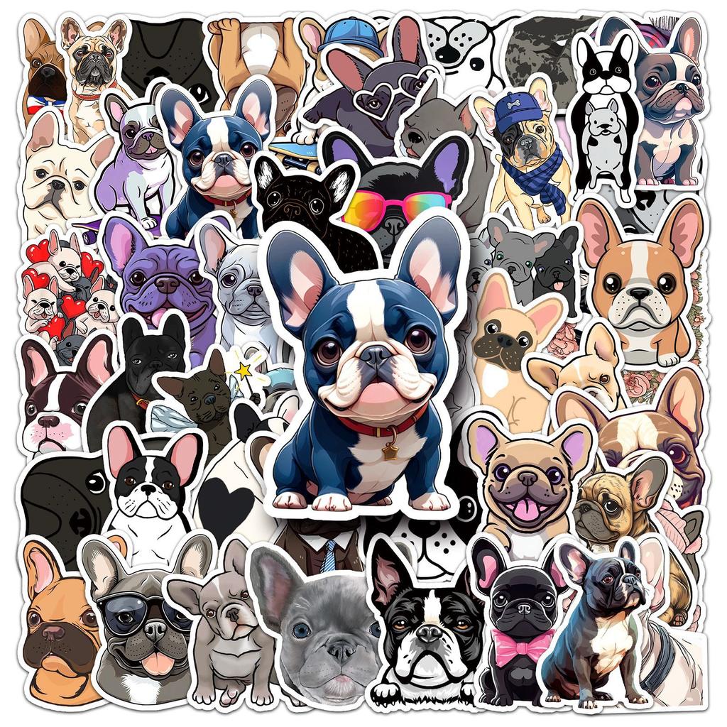 50 Doodle Cartoon Cute Dog Decorated Mobile Phone Case Waterproof Suitcase Sticker