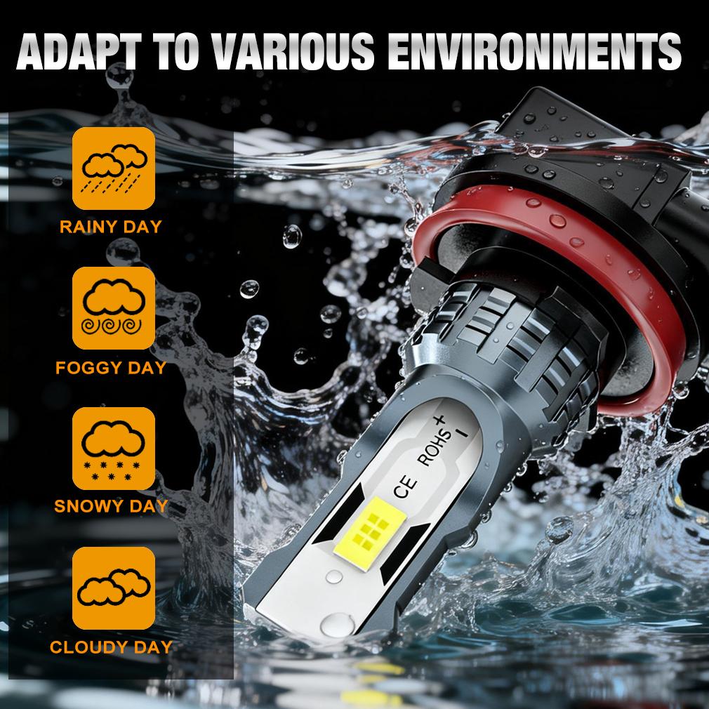 2 st H11 H8 H9 LED Dim/DRL-lampor H4 H7 9005 HB3 9006 HB4 CSP LED Dimljus Dagsbelysning Vit 6000K Superljus Lampa