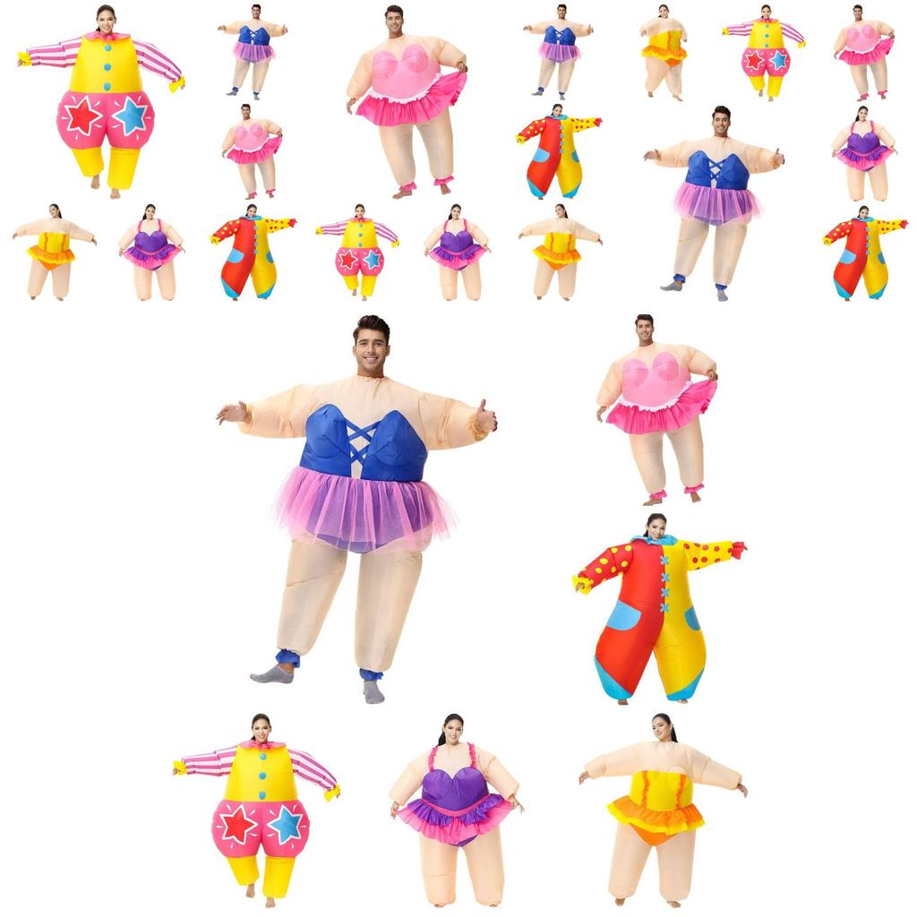 Colorful Adult Inflatable Clown Costume For Festive Occasions And Halloween Parties
