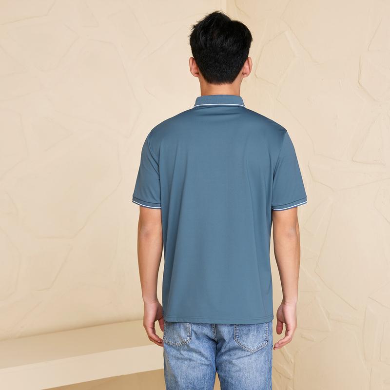 Iron free short sleeved polo shirt for spring and summer, new style, hanging and elastic, easy to take care of, cool top for men