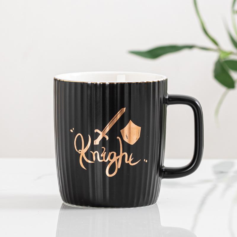 European Ceramic Mug Striped Mug Set Couple Cup Advertising Gift Souvenir