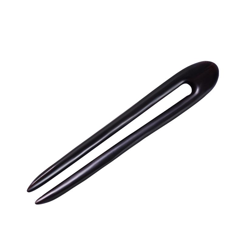 U-Shaped Ebony Hair Stick: Elegant Chinese Style Bun Hairpin & Styling Accessory