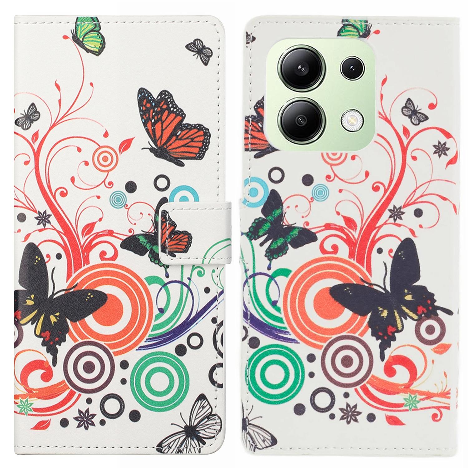 

For Xiaomi Redmi Note 13 4G Case Wallet PU Leather Pattern Printing Phone Cover N