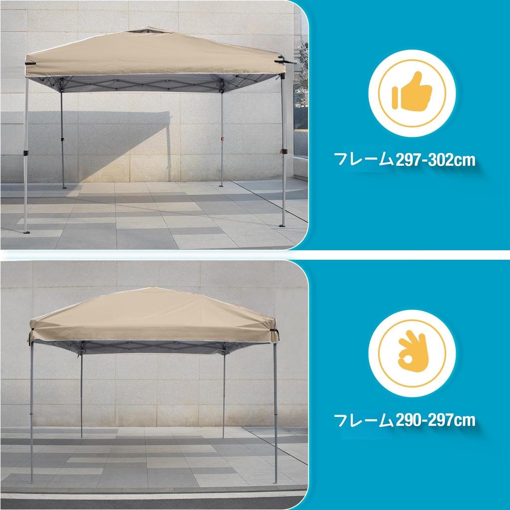 3m x 3m Oberplane für Planenzelte, UV-Schutz, Hohe Wasserbeständigkeit. *Nur obere Abdeckung (Sonnenschäden)