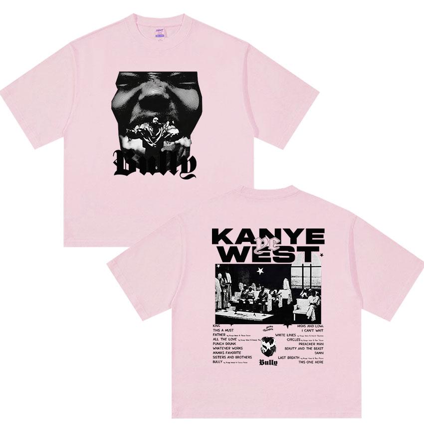 Rapper Kanye West Bully Album Graphic Tshirt UNISEXs Vintage Hip Hop YK Short Sleeve Tshirts Casual Cotton Tops Streetwear