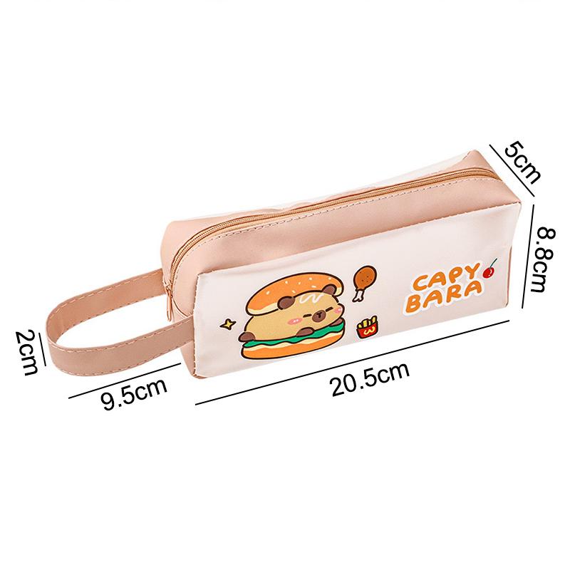 Simple Kawaii Pen Bag Cartoon Cute Capybara Pencil Case Portable Stationery Bag Large Capacity Waterproof Pencil Case Gifts