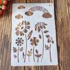 Plantillas de capas de hojas para bricolaje, pintura de pared, álbum de recortes, coloración, relieve, álbum, plantilla de tarjeta decorativa