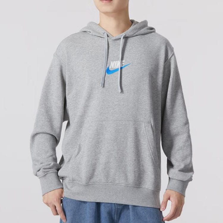 Nike Sweatshirts Men's Gray Hooded Non Detachable Moderate Regular FB7789-063