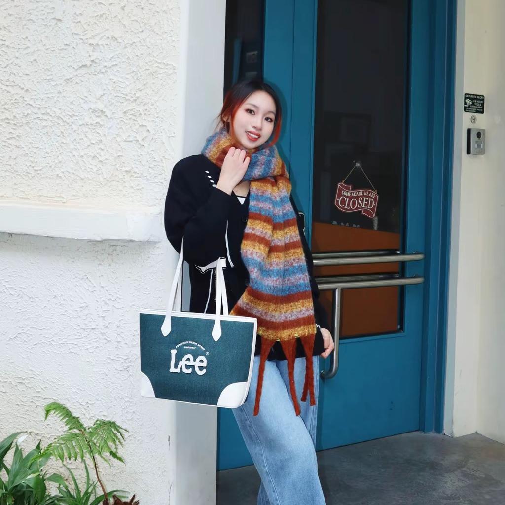 New Lee Denim With PU Synthetic Leather Shoulder Bag Regular Women's Jasper LE240101M-408