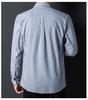 Hengyuanxiang Men's Non-Iron Striped Cotton Long-Sleeve Shirt - Spring & Autumn Casual Loose Fit
