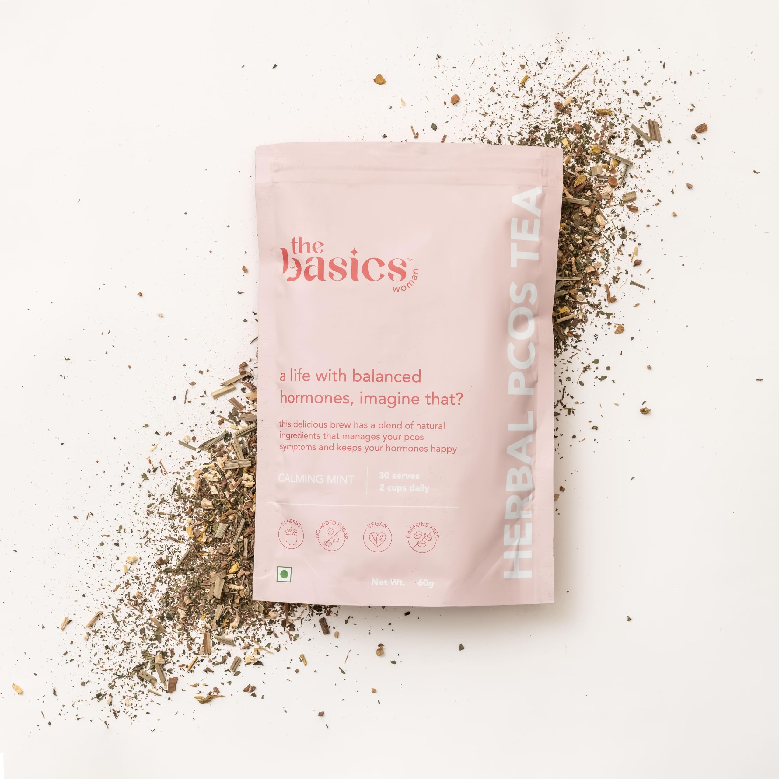 

The Basics Woman Spearmint Flavored - Hormone Balancing Brew with Cinnamon, Ginger Root, Shatavari, Ashwagandha & Nettle Leaf - Herbal Suppl