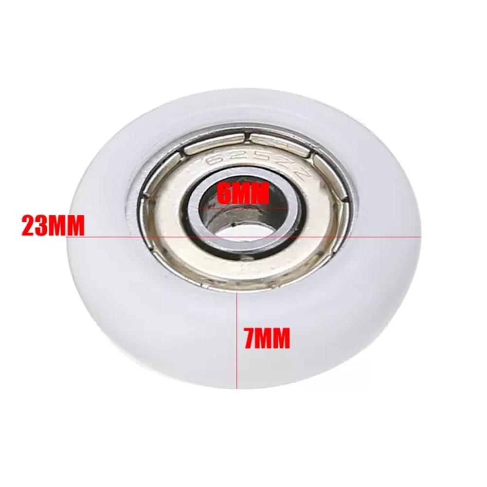 10Pc Shower Door Roller Runner Wheel Replacement White Shower Room Pulley 23mm Wheel Diameter For Household Shower Enclosures