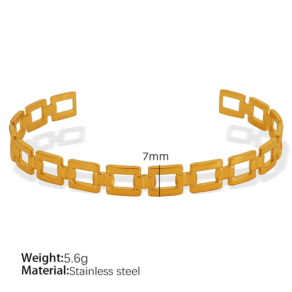 Vintage Cuban Chain Bracelet Stacked Design Sense Exaggerated C-Shaped Bracelet Women Hollow Fashion