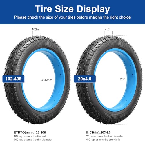 FengCan 20x4.0 Tire, 20x4.0 102-406, Electric Bicycle Tire, Compatible with 20-inch Mountain Bikes and Fat Bikes, 4.0-inch Section Width (BQ027)