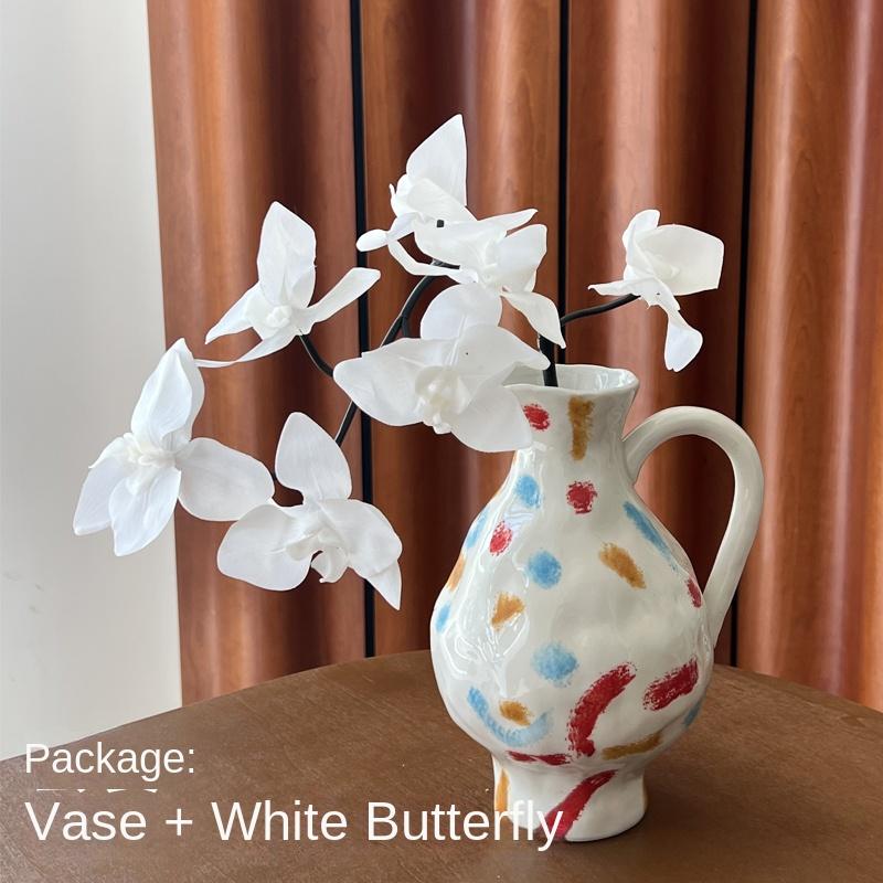 Vase Ceramic Underglaze Pure Handmade Painted Art Nordic Style Home Living Room Study Desktop Decoration Medium Size Ornaments