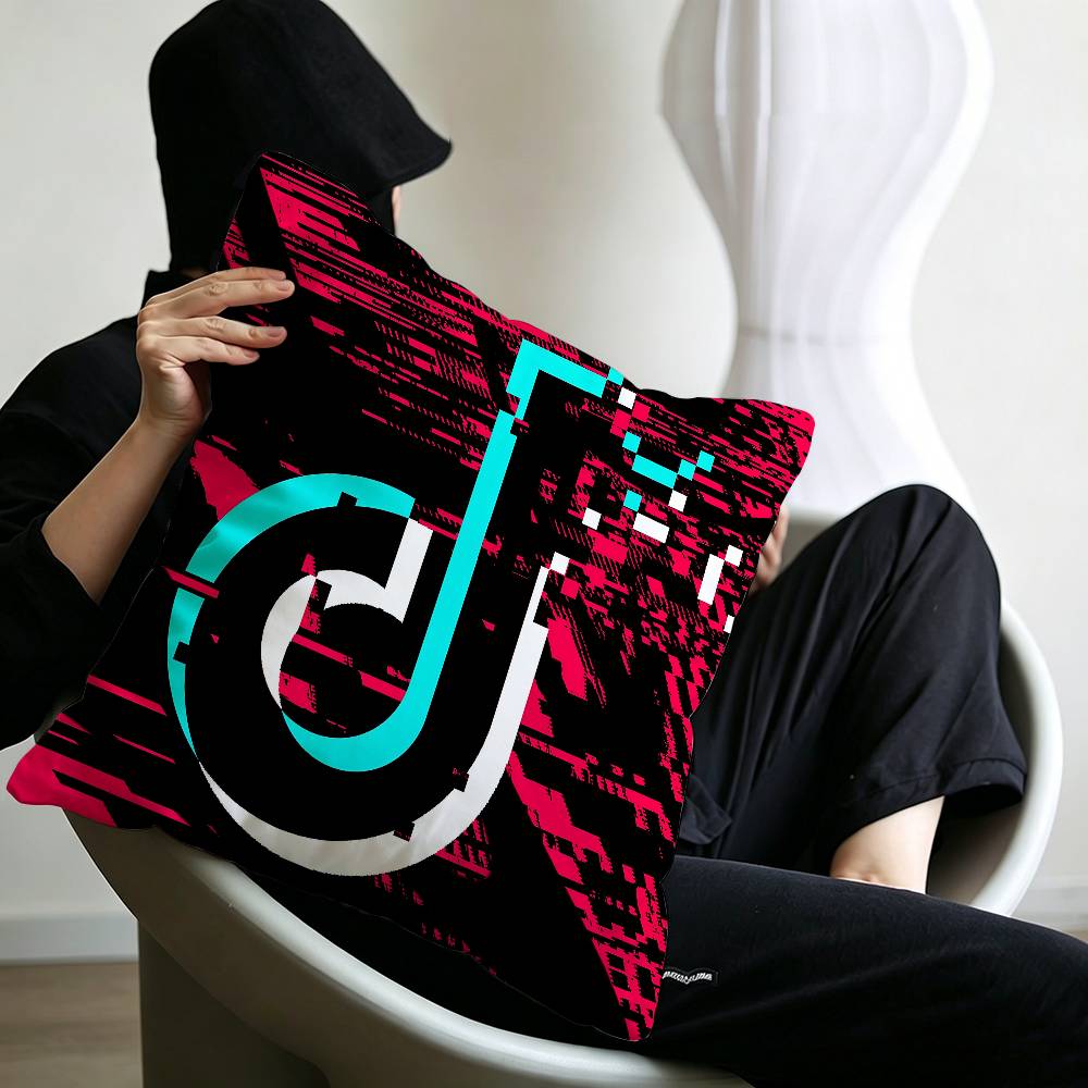 TTikToks Logo Decorative Room Aesthetics Pillow Case Home Decor Bedroom Sofa Bed Couch Pillow Cover x