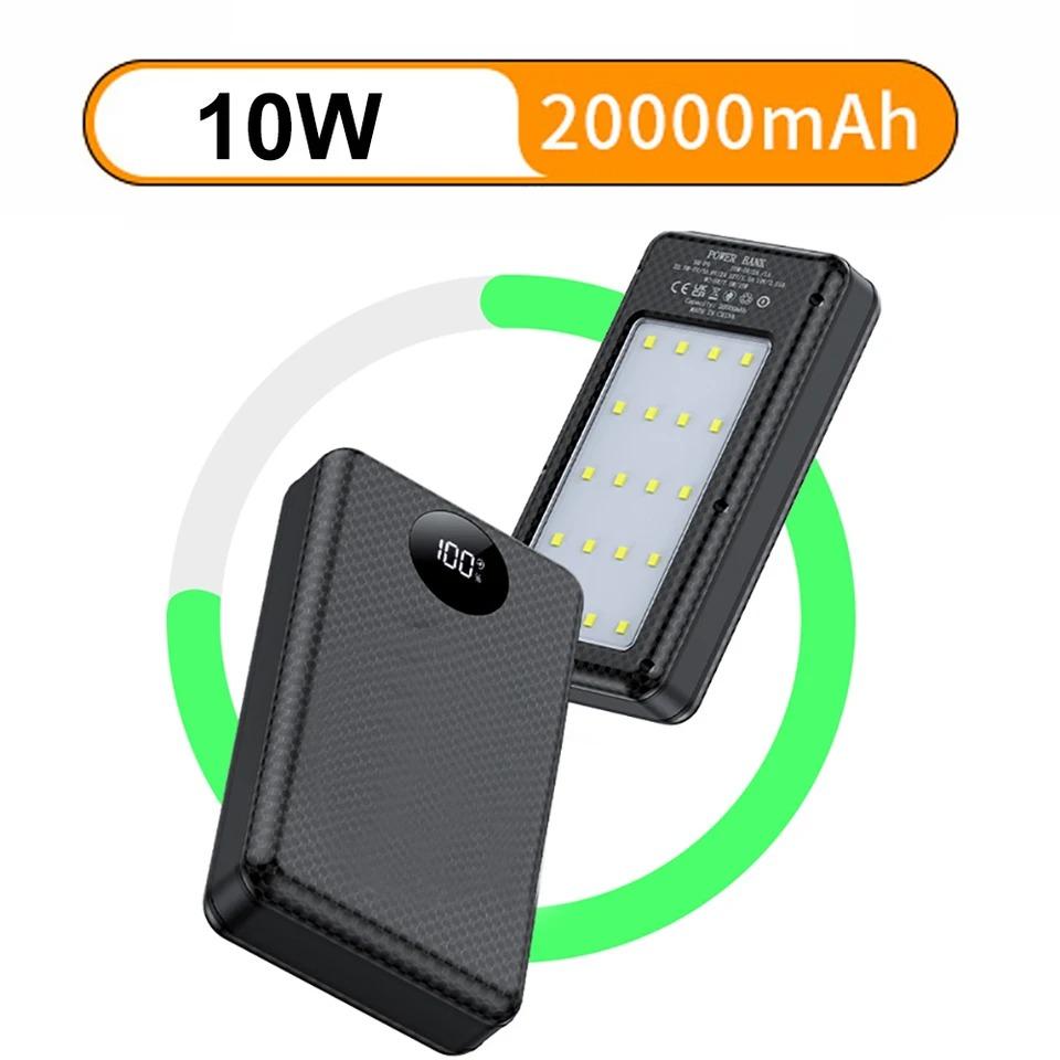 6*18650 Power Bank Bateriový Box Duální USB Typ C Nabíjecí Skořepina s kempingovými světly 20000mAh Externí Pouzdro Power Banky Úložný Box na Nabíjení Baterií