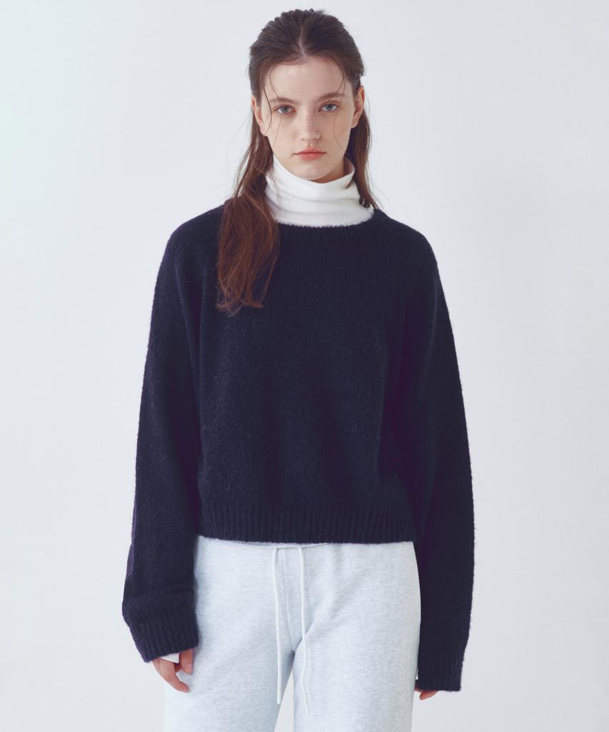 CITTA Essential Alpaca Wool Round Knit_Ctk251(Navy)