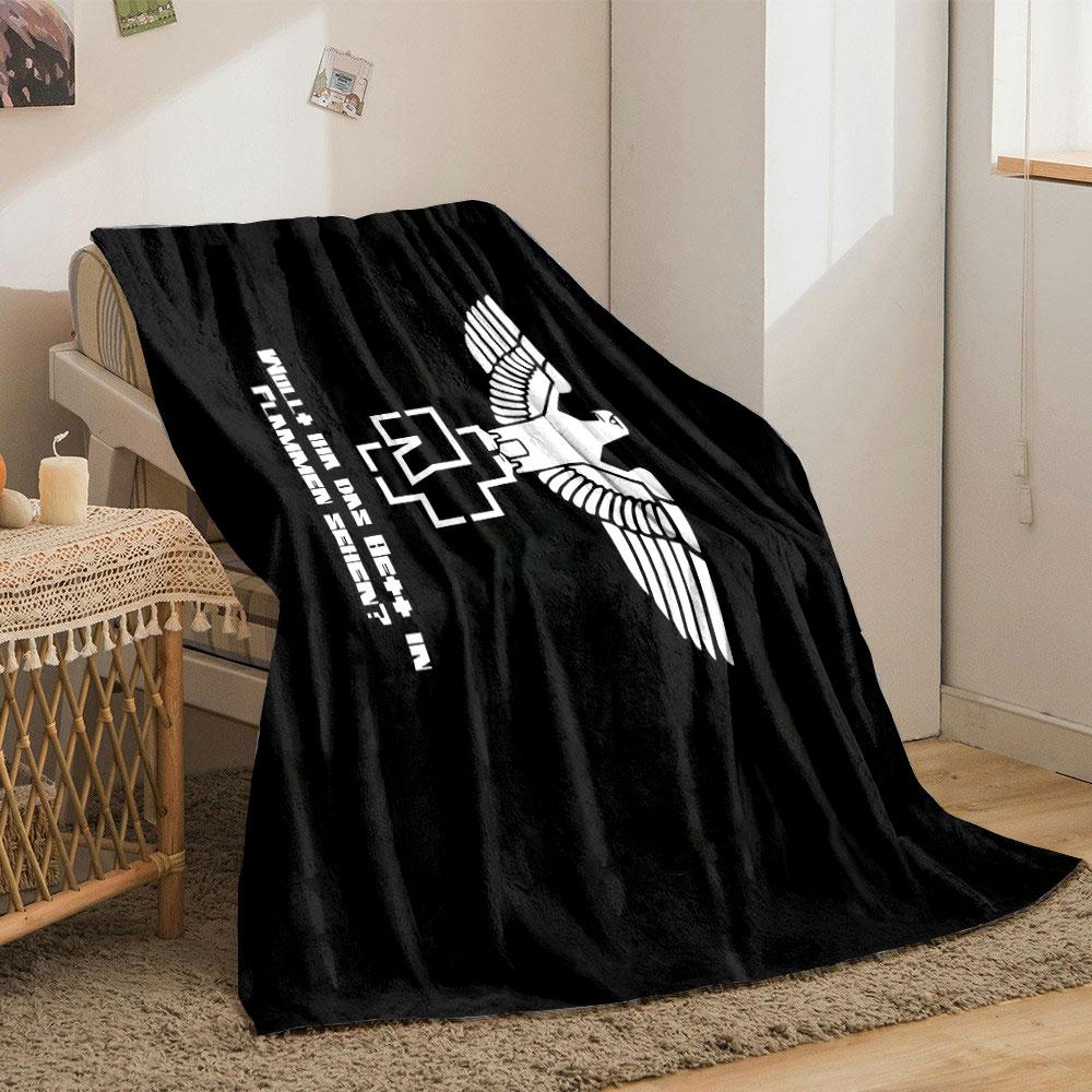 Rammstein Eagle Blanket Rammstein+RammsteinEagleBlanketJoom+ Bedroom Blanket for Livingroom Couch Lunch Break Soft Throw for Friend's Festival Gift