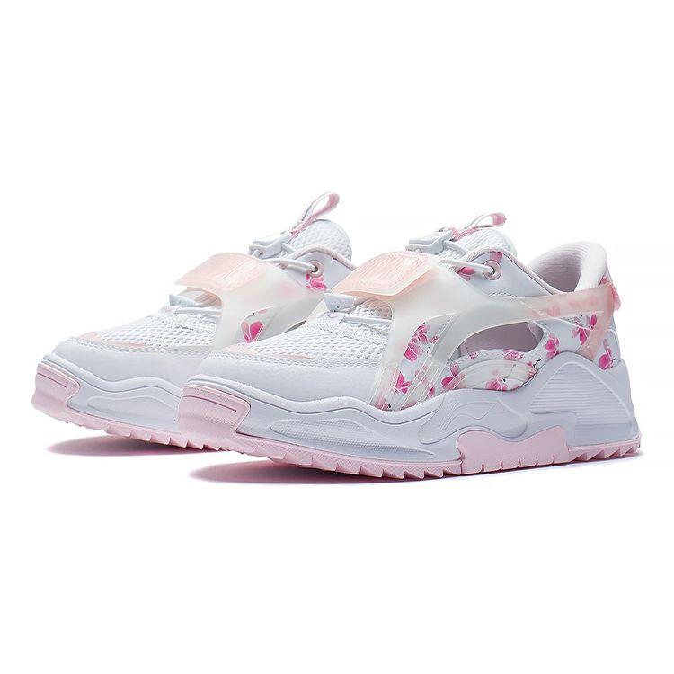 Li Ning Comfortable Versatile Non-Slip Shock-Absorbing Wear-Resistant Breathable Casual Shoes Kids Shoes Strawberry-Pink YKCS042-6