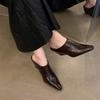Women's Fashion Baotou Slippers Spring Pointed Head Deep Mouth Antislip Wear Resistant Slip on Wedge Sandals