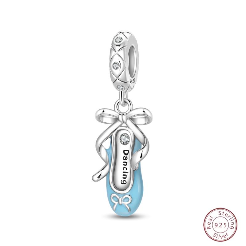 New Original Copper Beaded Bow Charm Blue Beads For Women Exquisite Diy Birthday Jewelry Gifts