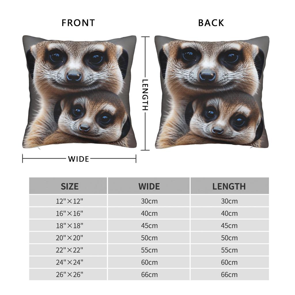 Pillow Case Adult Meerkat Holding Baby Meerkat Comfy  Pillow Cover For Sofa Car Home Decor Vintage Pillowcases