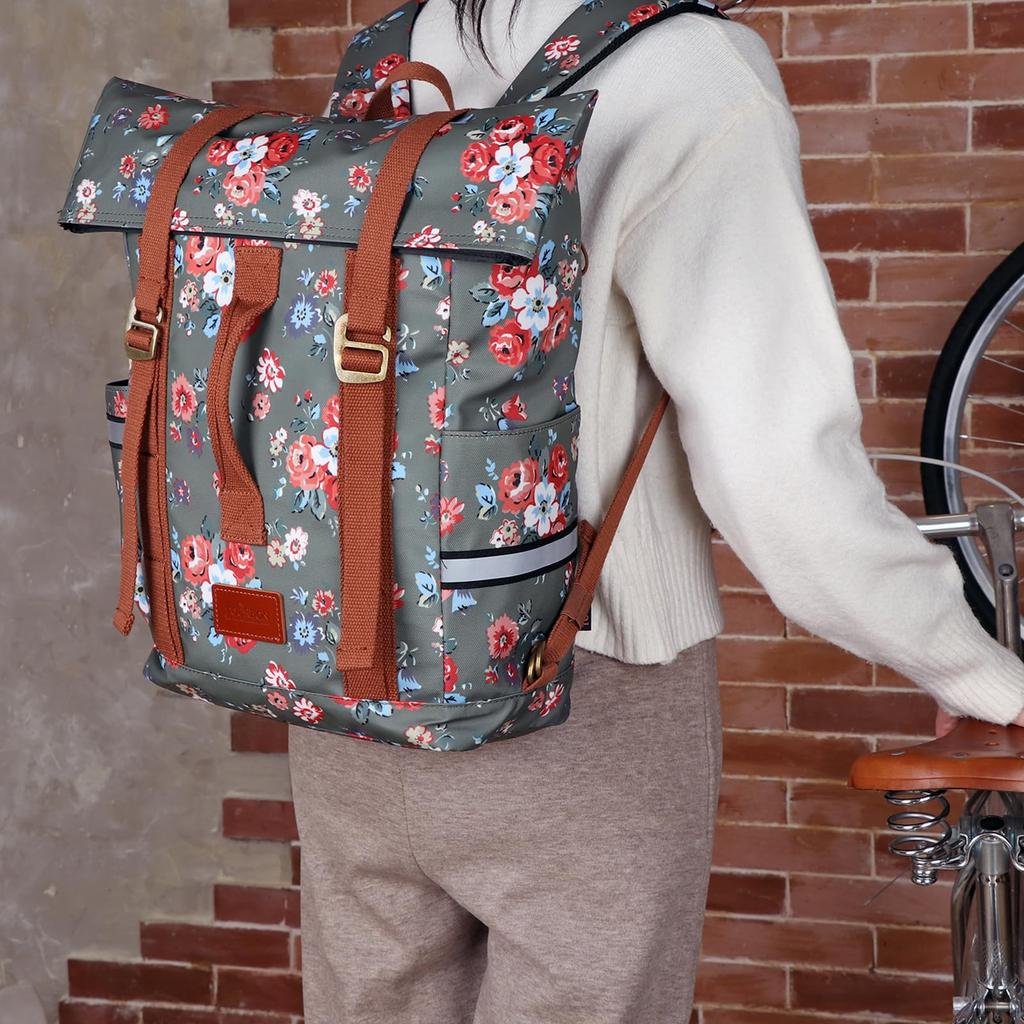 TOURBON Bicycle Bag, Backpack, Bike Rear Bag, Pannier Bag, Rear Carrier, Perfect for Commuting, School, Travel, Cycling, Backpack
