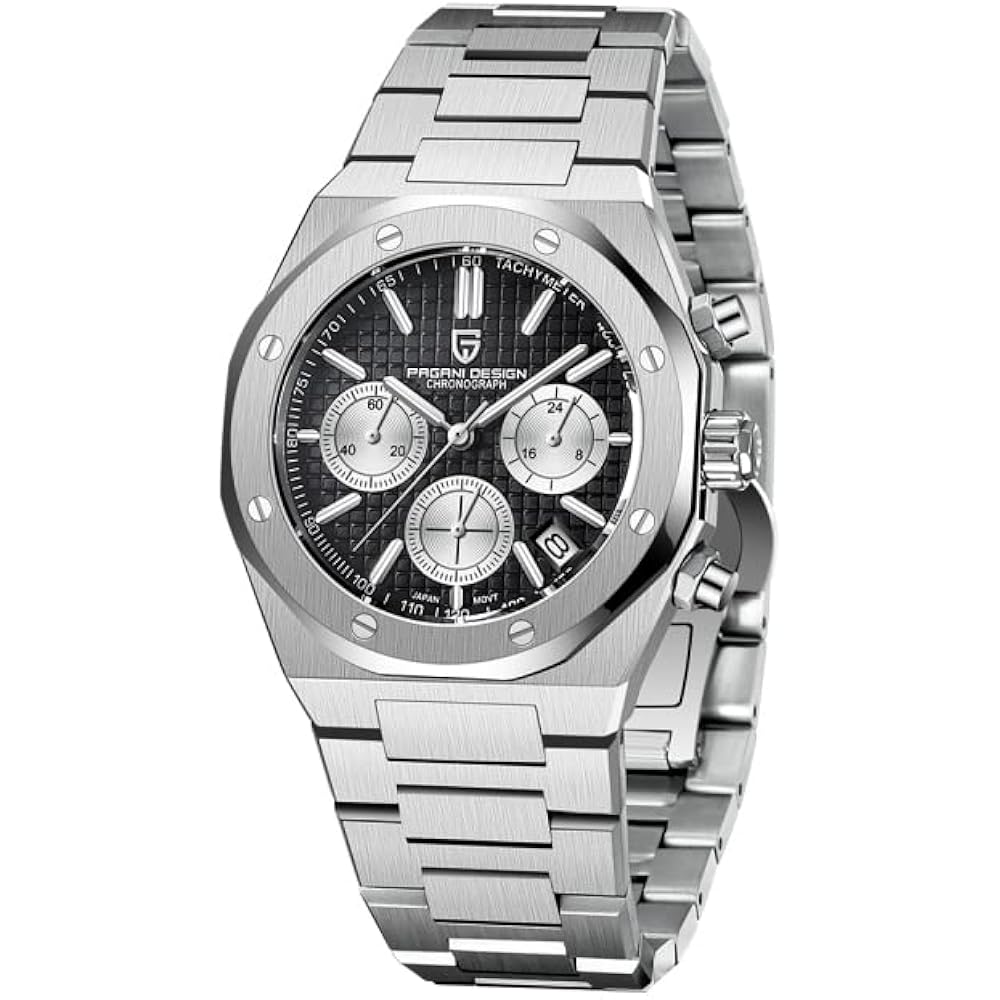 Pagani Design Men s Watch, Made in Japan, SEIKO Quartz Movement, Offshore Chronograph with Case, ...