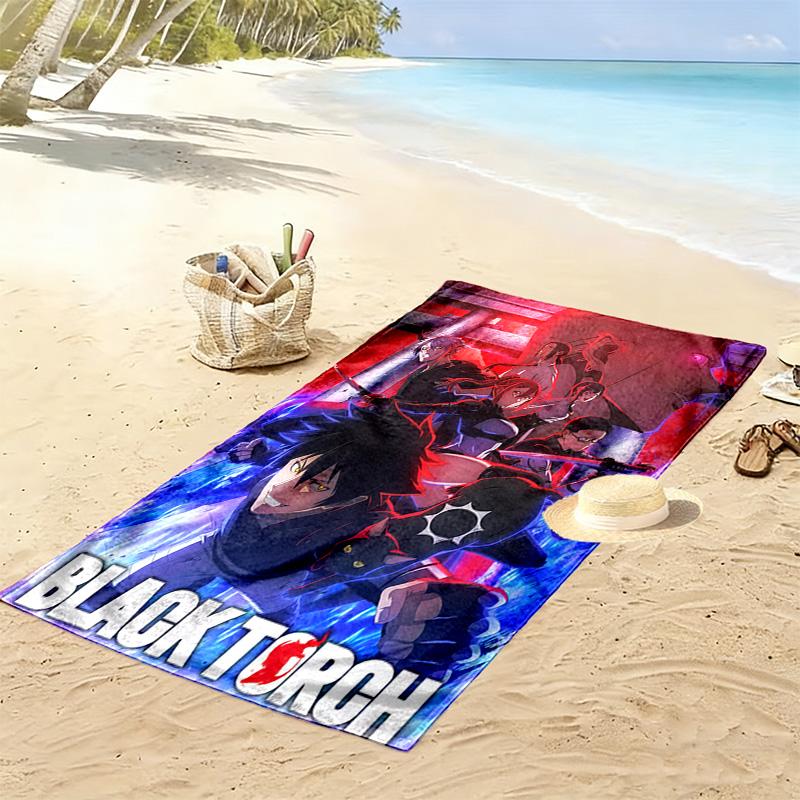 BLACK TORCH Print Beach Towel, Large Soft Quick Dry Towel for Beach Camping Swimming