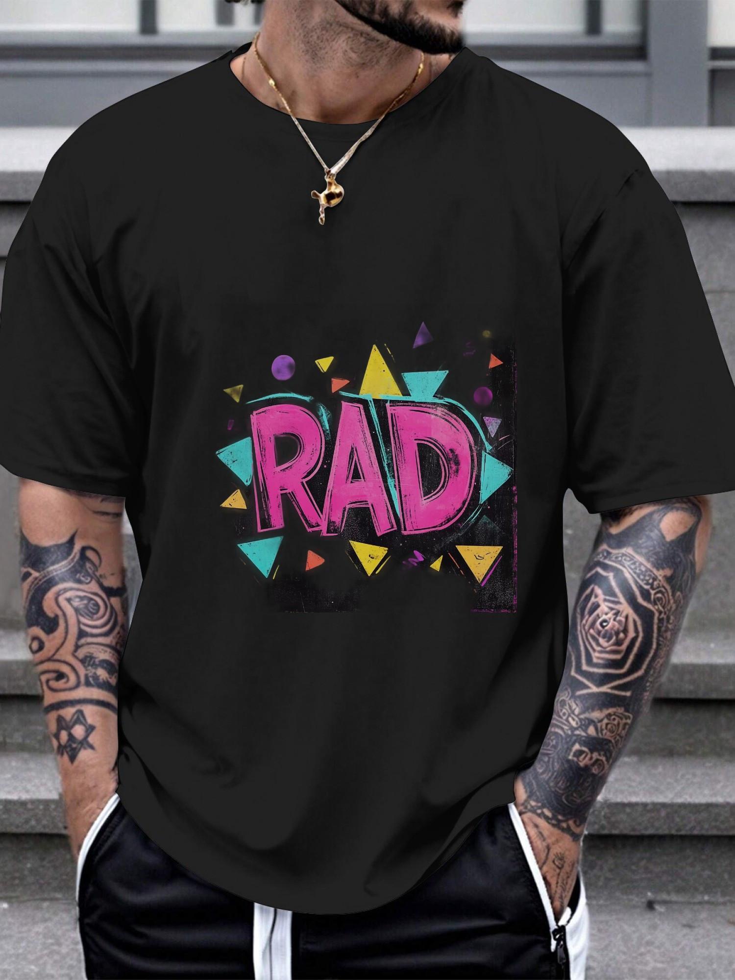 1pc graffiti-style vibrant geometric T-shirt XXXXL