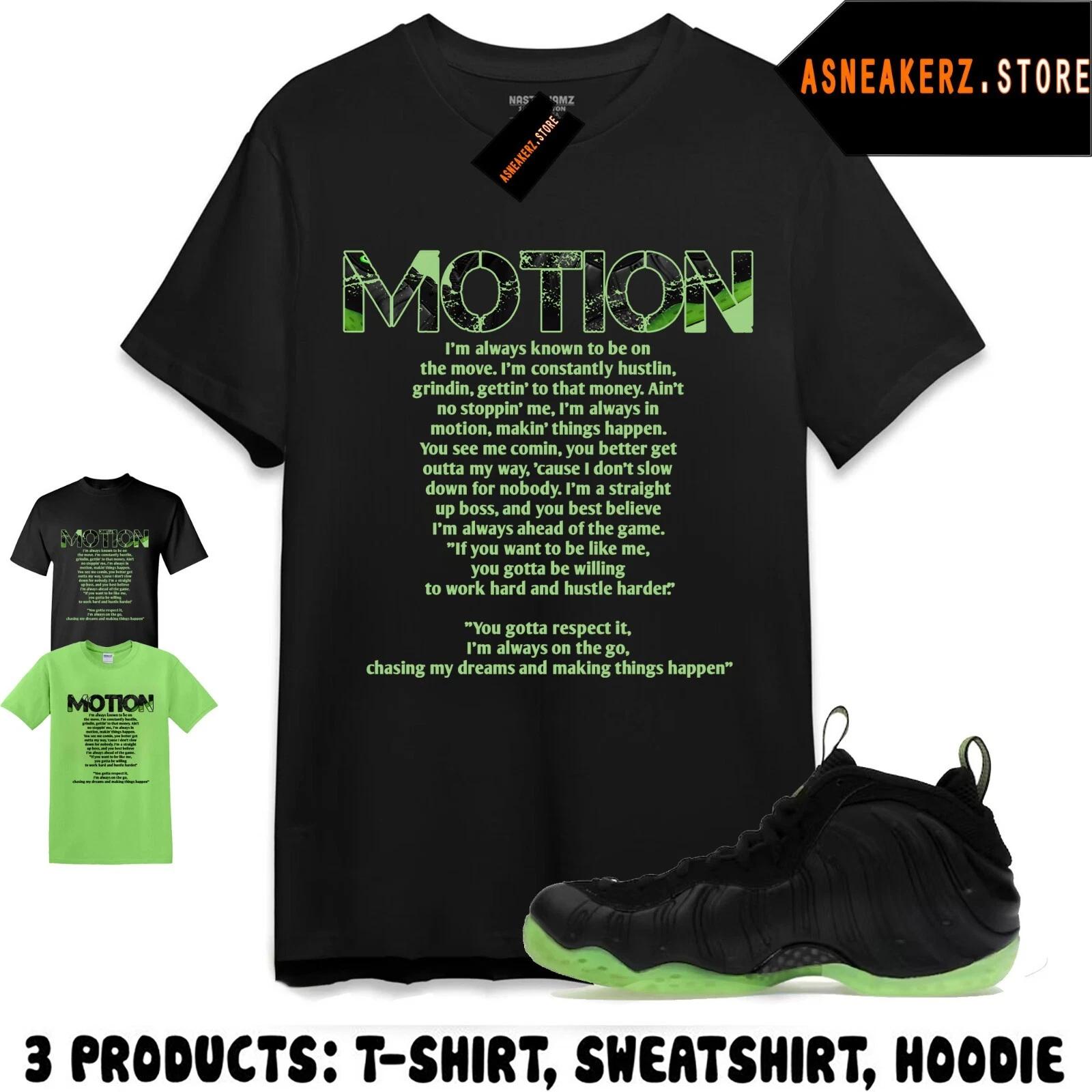 Tee Shirt Matching Foamposite One Black Volt To Match Sneaker Motion T shirt M